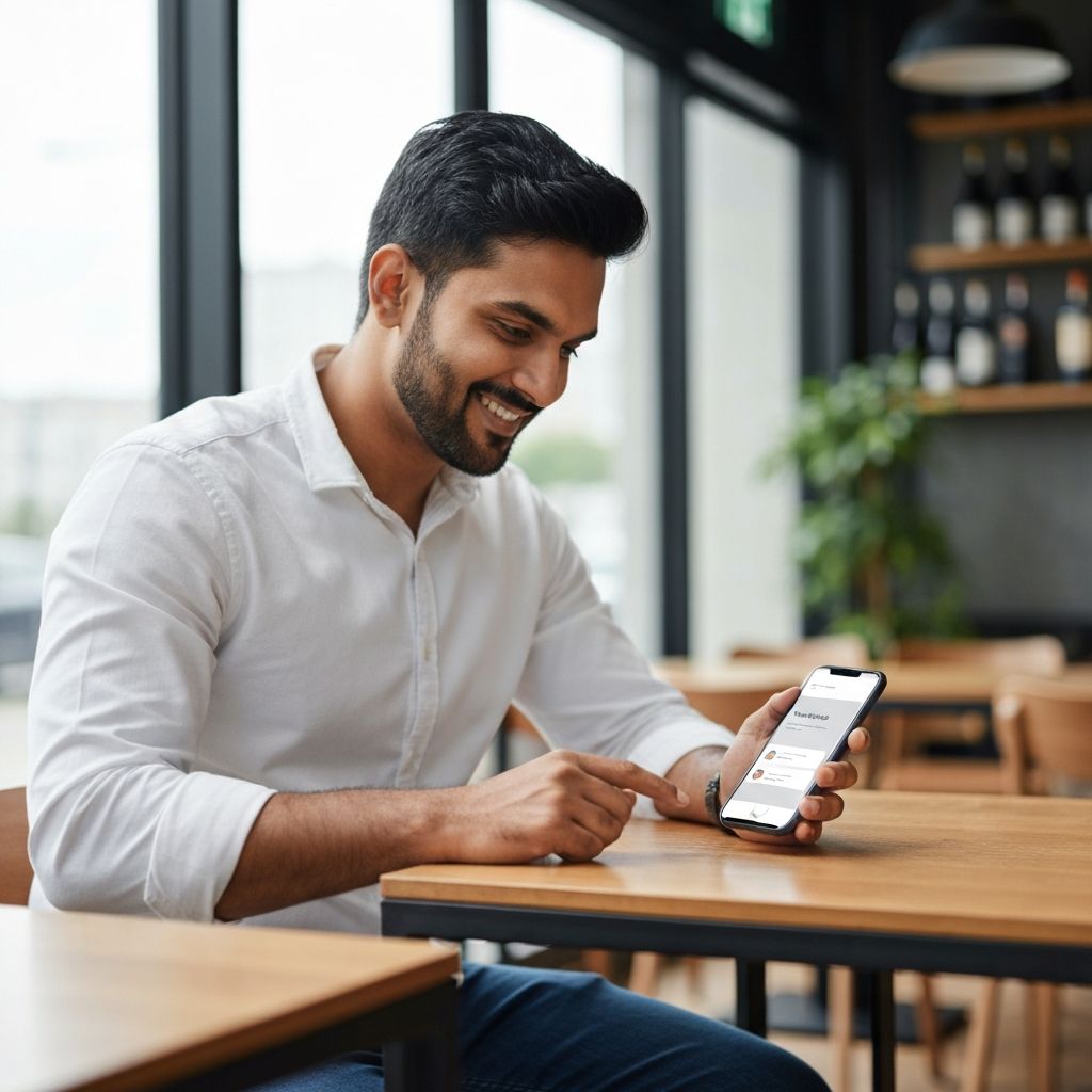 Cliente confirmando detalles de reserva en el móvil