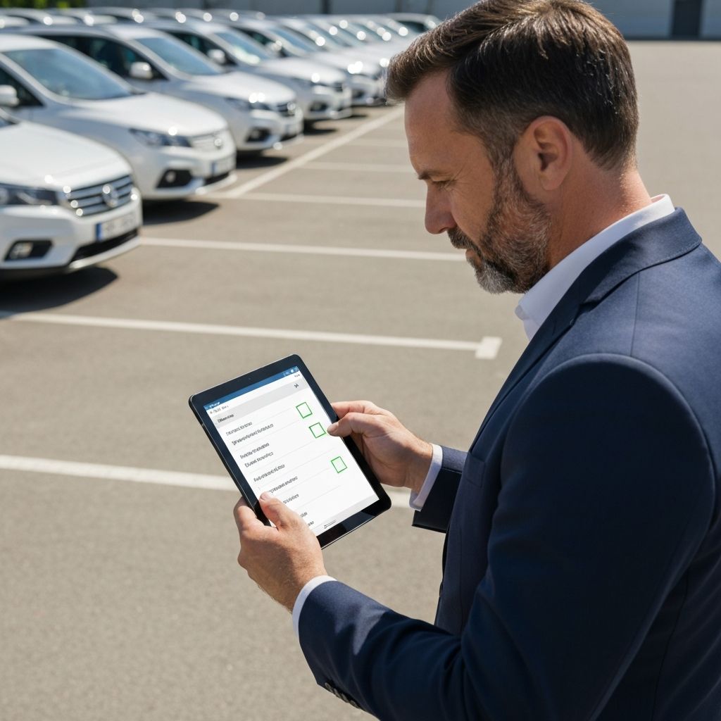 Gerencia validando preparación de unidad en tablet